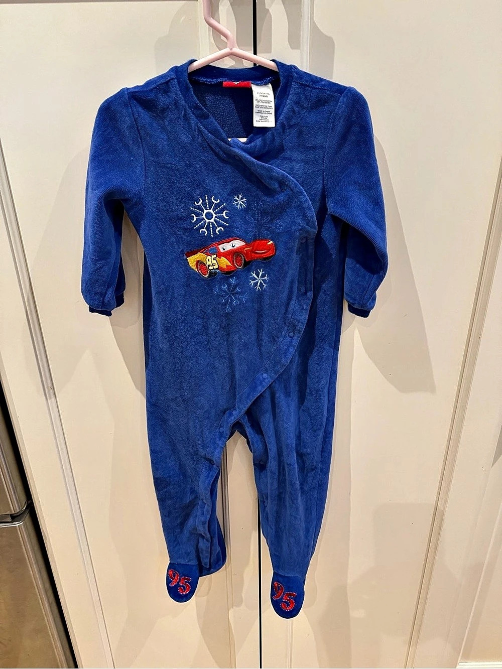 Disney Pixar Cars Lightning McQueen Footed Sleeper Blue & Red 24 Months